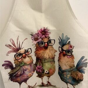 Colorful Chicken Print Apron